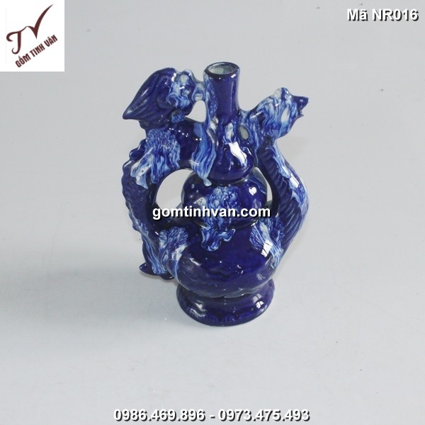Nậm rượu hình phượng men xanh ngọc-NR016