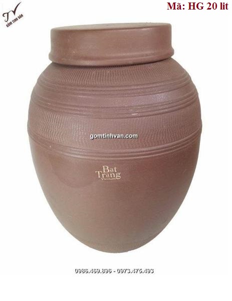 Chum đựng gạo gốm tử sa Bát Tràng-20 lit
