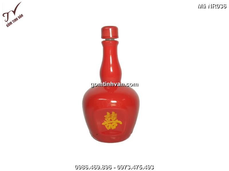 Nậm rượu gốm sứ bát tràng - 0.75 lít - NR036