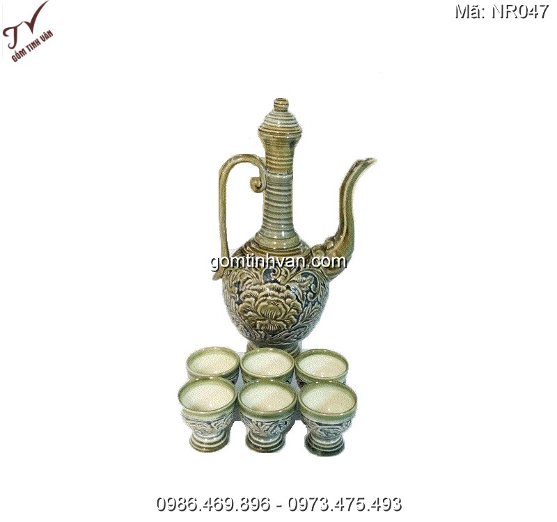 Nậm rượu gốm sứ bát tràng - NR047