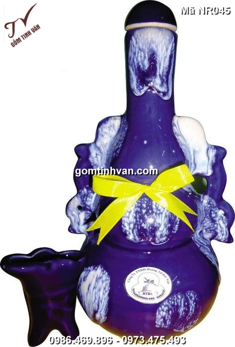 Nậm rượu hồ lô gốm sứ bát tràng - NR045