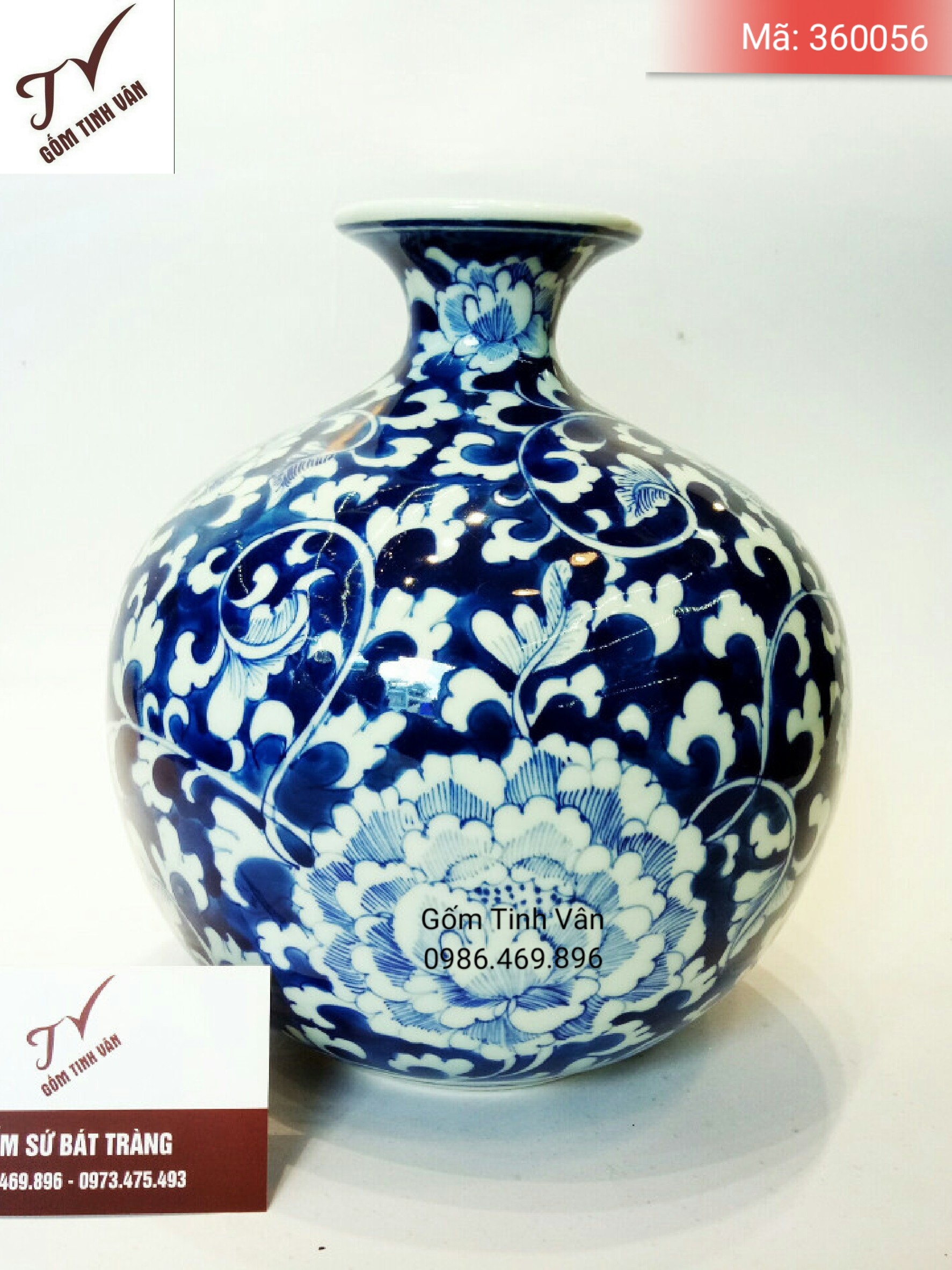 BÌNH HÚT TÀI LỘC vật phẩm phong thủy ko thể thiếu trong mỗi gia đình, cao 28 cm ngang 25 cm, mã 360056, Gốm Sứ Bát Tràng-TINH VÂN