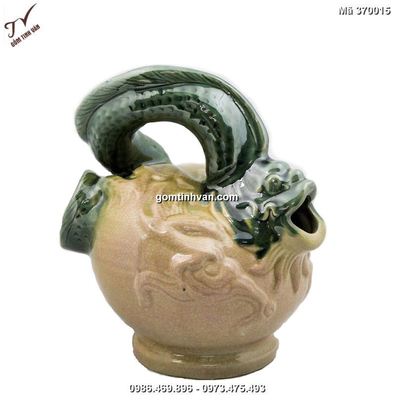 Bình vôi cổ cá chép hóa rồng - kích thước: 24x26 - 370015