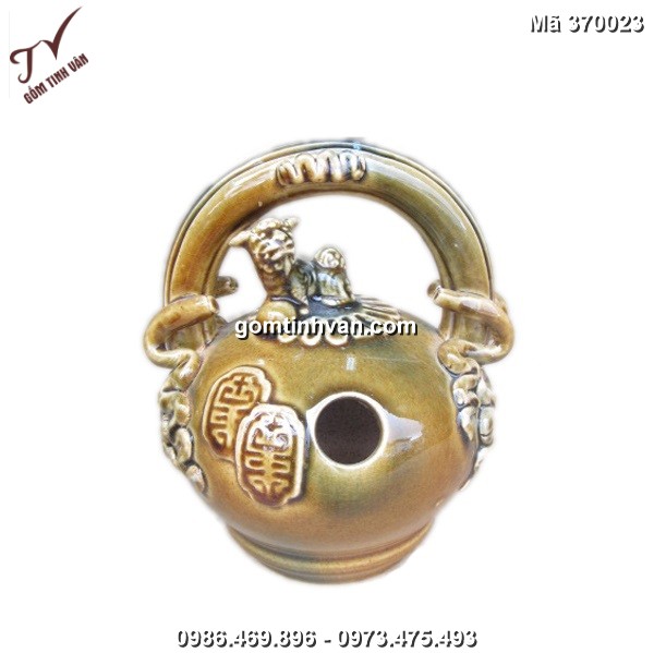 Bình vôi cổ dáng mới gốm sứ bát tràng - kích thước 15x20 - 370023