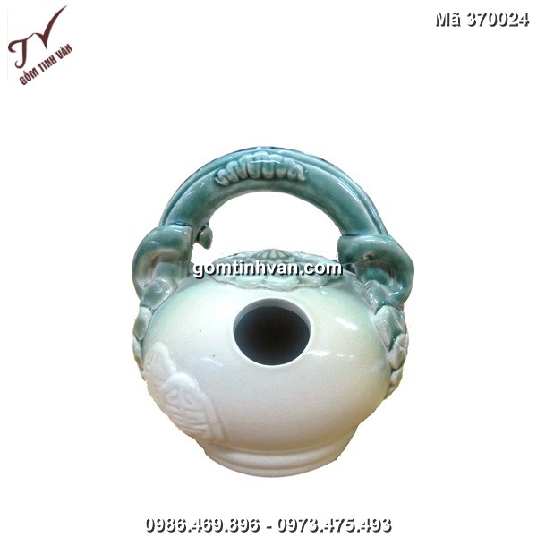 Bình vôi cổ dáng mới gốm sứ bát tràng - kích thước 13x16.5 - 370024