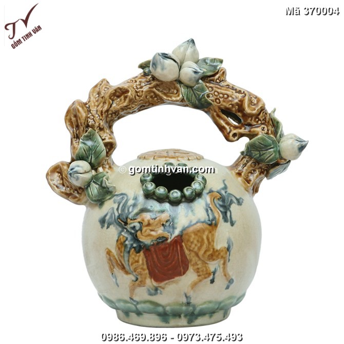 Bình vôi đắp nổi - cao 20cm - 370004