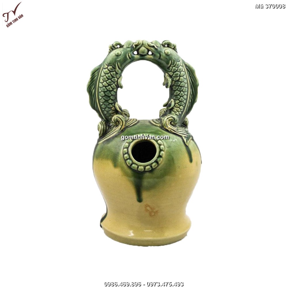 Bình vôi cá chép tranh châu  - 370008