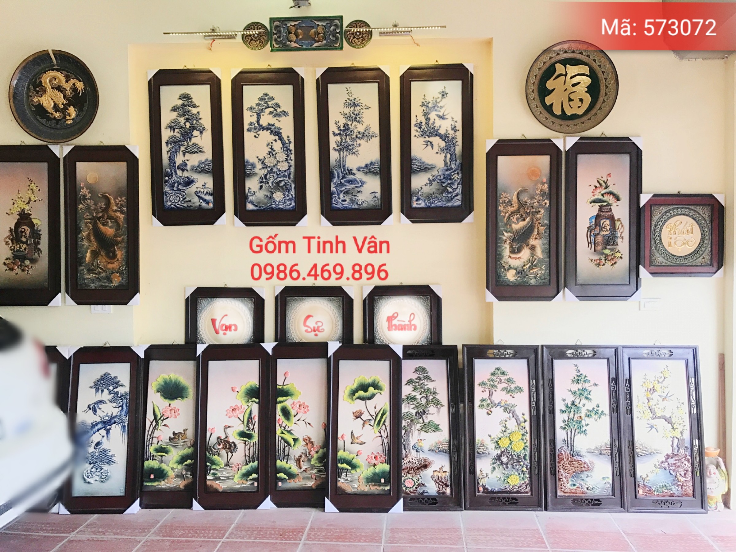 tong hop tranh tu quy, tranh ca chep, hoa van dap noi, gom su bat trang tinh van,ma 573072