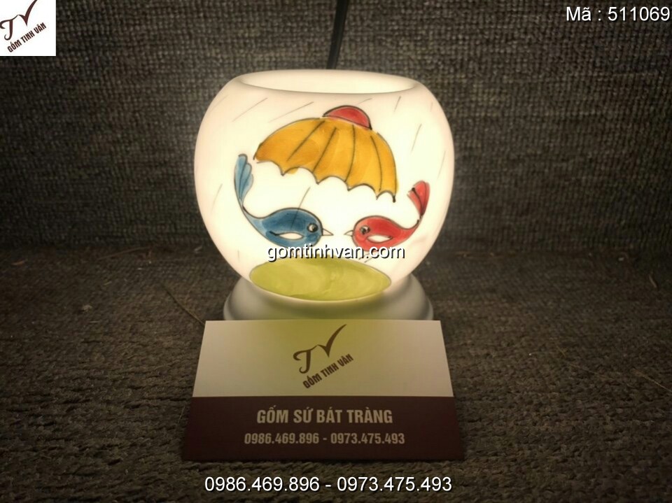 Đèn xông tinh dầu điện gốm sứ bát tràng - 511069