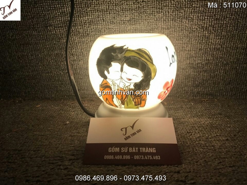 Đèn xông tinh dầu điện gốm sứ bát tràng - 511070