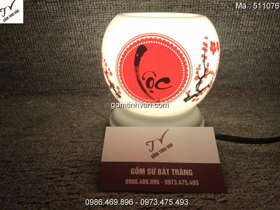 Đèn xông tinh dầu điện gốm sứ bát tràng - 511076