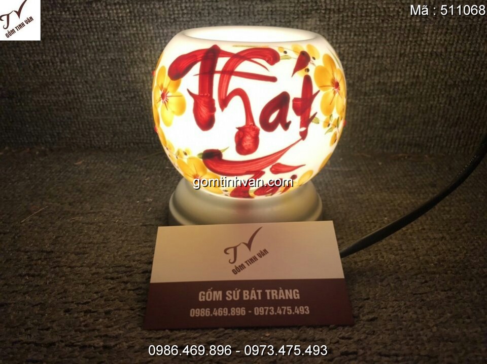 Đèn xông tinh dầu điện gốm sứ bát tràng - 511068