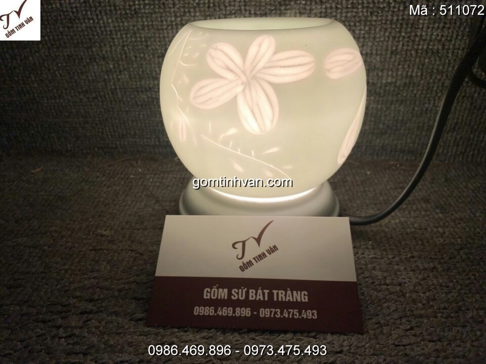 Đèn xông tinh dầu điện gốm sứ bát tràng - 511072