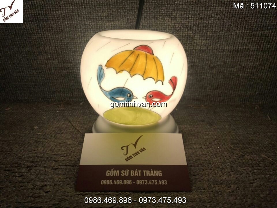Đèn xông tinh dầu điện gốm sứ bát tràng - 511074