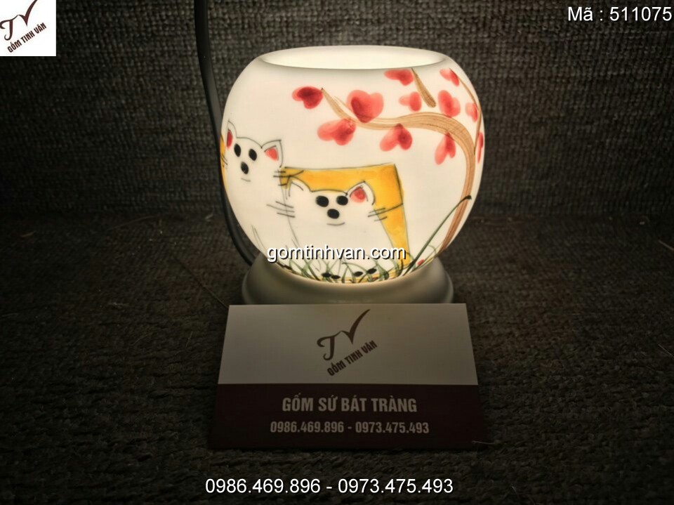 Đèn xông tinh dầu điện gốm sứ bát tràng - 511075