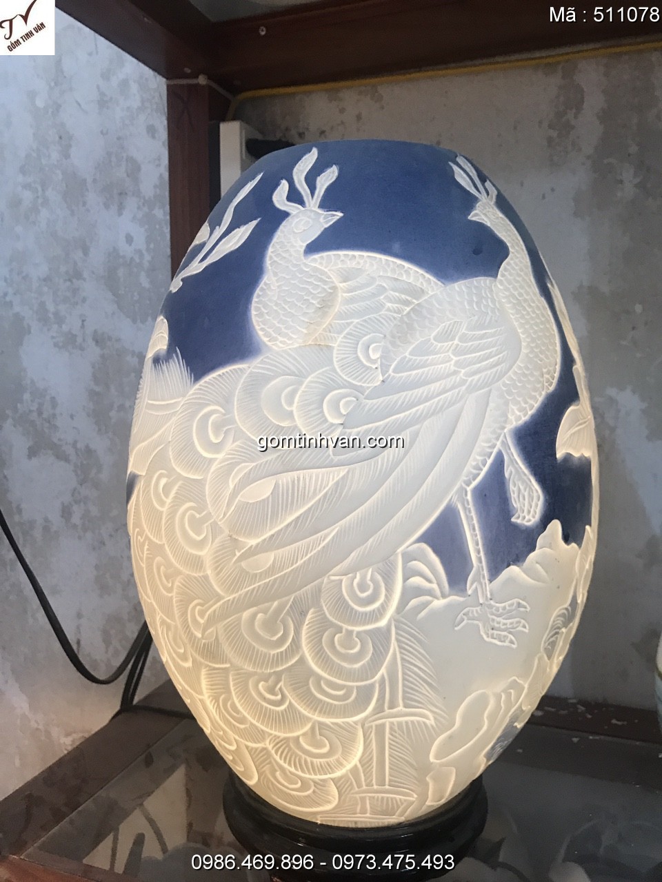 Đèn xông tinh dầu điện gốm sứ bát tràng - 511078