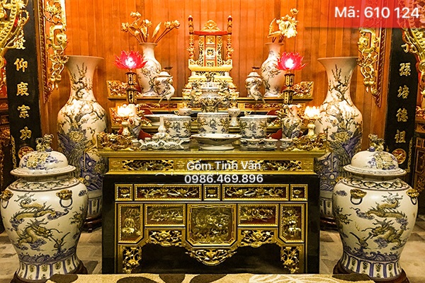 tron bo do tho cung gom su bat trang men ran co dap noi, ma 610124, gom tinh van, linh thieng nguon coi