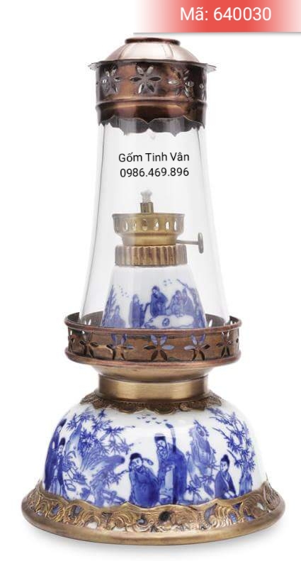 den dau 2 chuc nang dot dau va dot nen ( den cay ), ma 640030, cao 23 cm. gom su bat trang tinh van