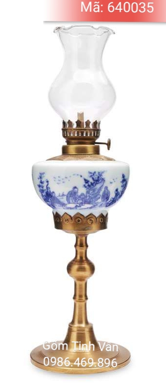 den dau boc dong cao 30 cm, ma 640035, gom su bat trang tinh van cao cap, canh truc lam that hien