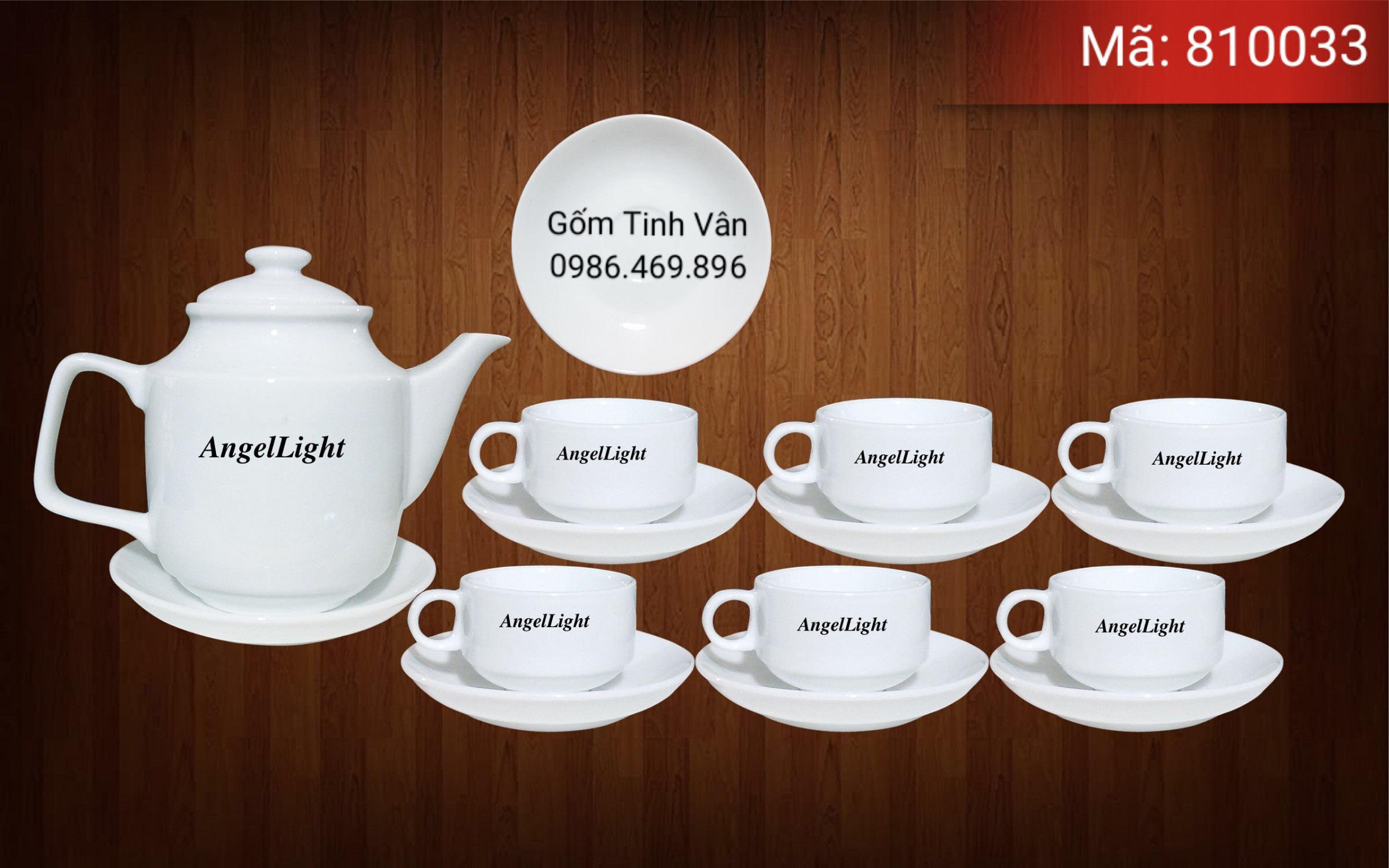Bộ bình trà, ấm chén trà dáng vuông, dung tích 600ml, mã 810033 men trắng cao cấp, gốm sứ Bát Tràng-Tinh Vân