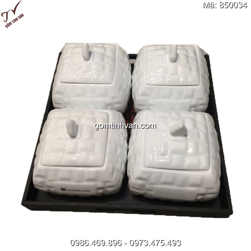 Hộp đựng mứt tết gốm sứ bát tràng - 850034