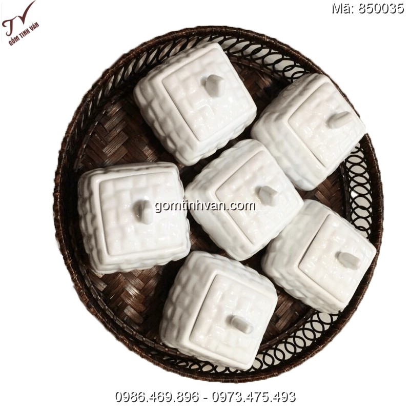 Hộp đựng mứt tết gốm sứ bát tràng - 850035