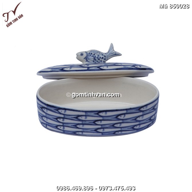 Hộp đựng mứt tết vẽ cá - 850028