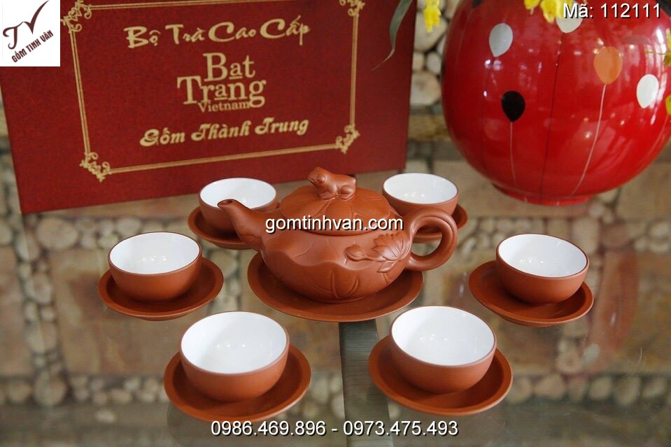 Ấm chén tử sa gốm sứ bát tràng - 112111