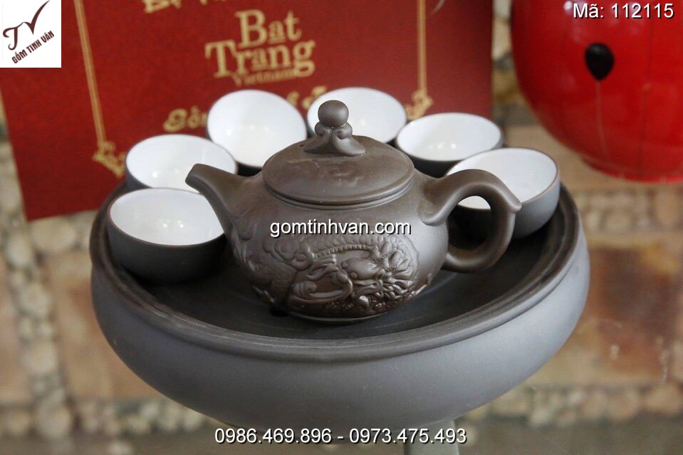 Ấm chén tử sa gốm sứ bát tràng - 112115