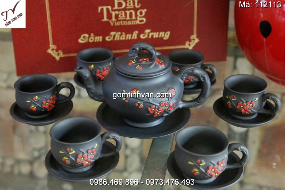 Ấm chén tử sa gốm sứ bát tràng - 112113