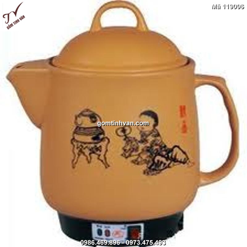 Ấm sắc thuốc nâu to-119006