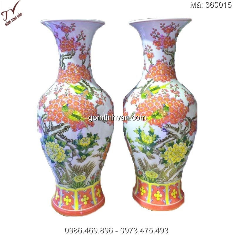 Bình phong thủy cao cấp gốm sứ bát tràng - 360015