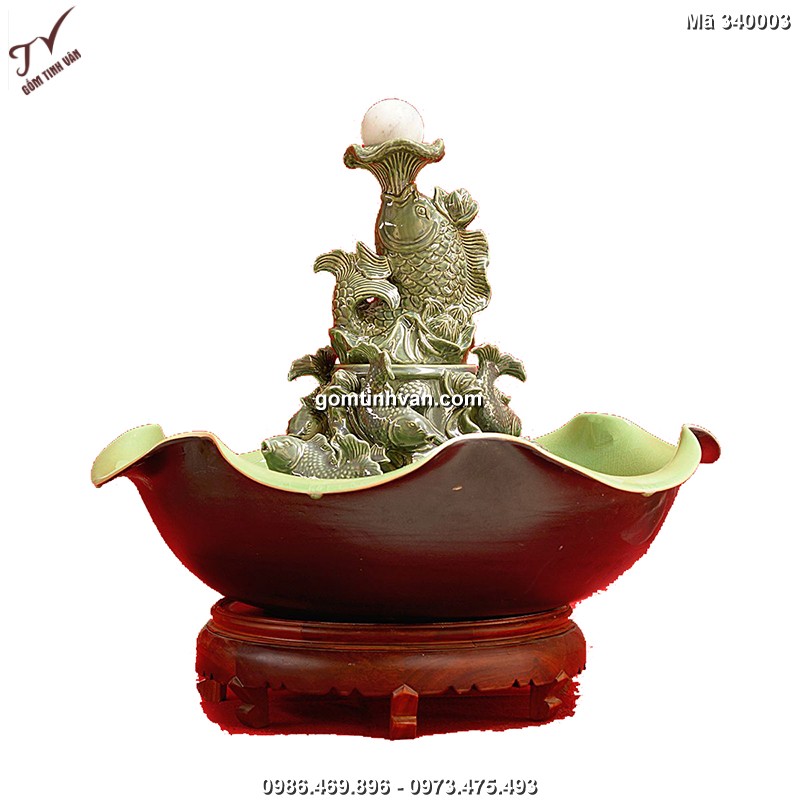 Bát nước phong thủy gốm sứ bát tràng - 340003