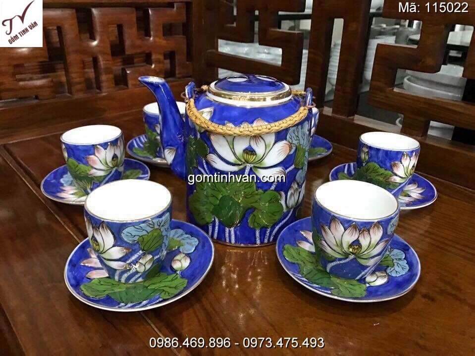 Ấm chén độc đáo gốm sứ bát tràng - 115022