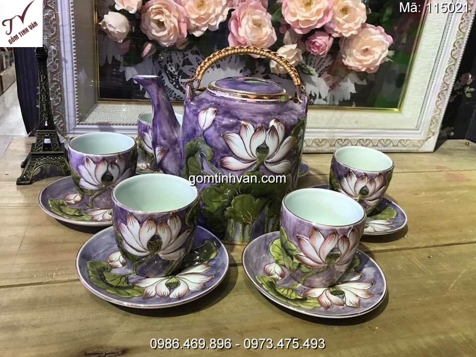 Ấm chén độc đáo gốm sứ bát tràng - 115021