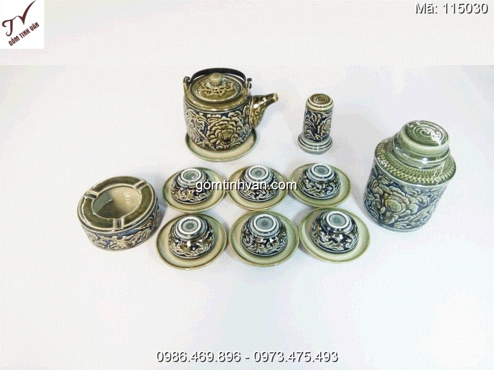 Ấm chén độc đáo gốm sứ bát tràng - 115030