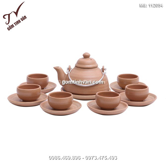 Bộ ấm chén hình chóp 3 chân màu vàng - 112054