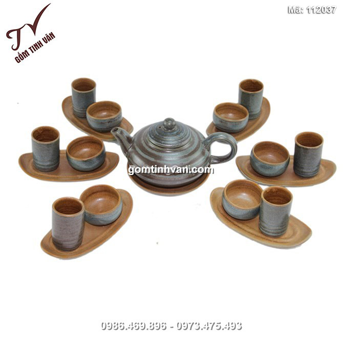 Bộ ấm chén trà màu rêu - 112037