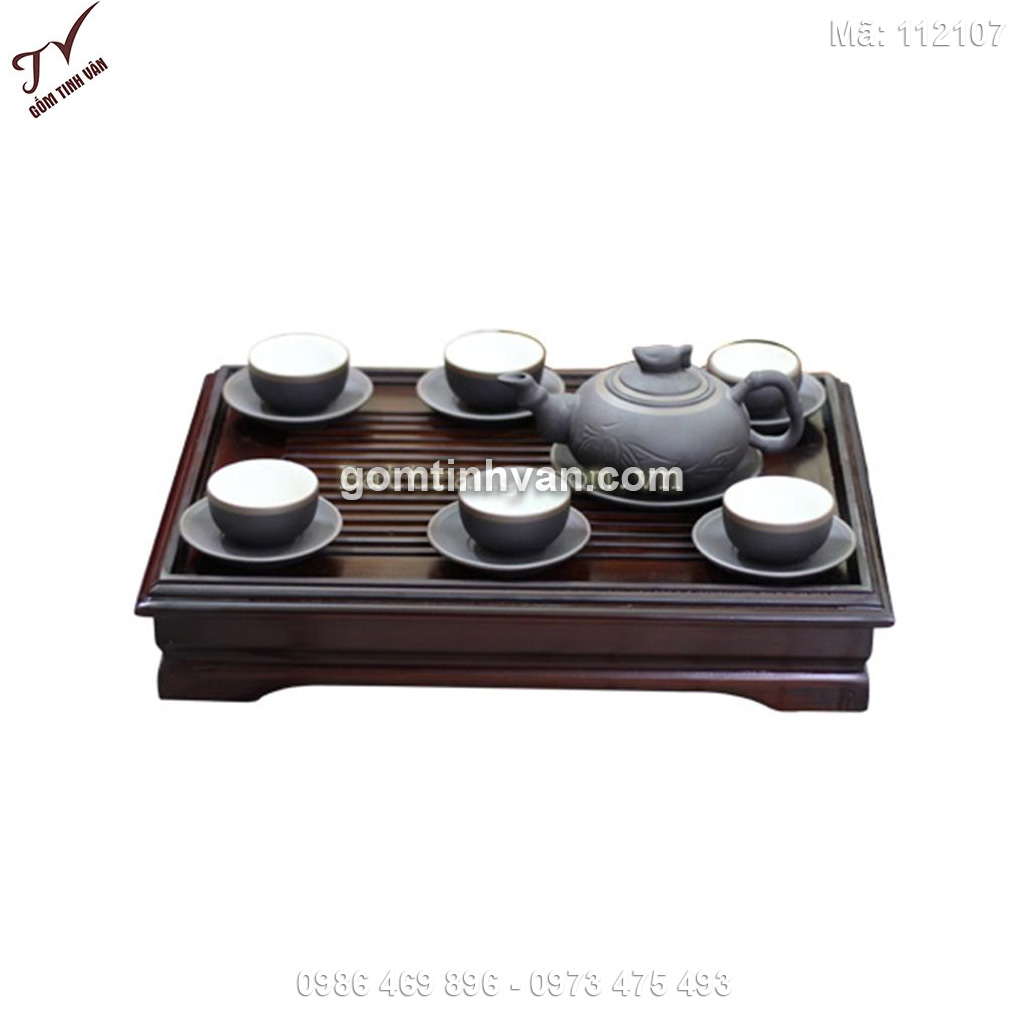 Bộ đào số 1 chỉ bạc kèm khay - 112107