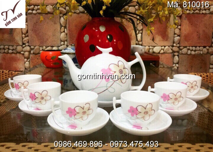 Ấm chén in logo gốm sứ bát tràng - 810016
