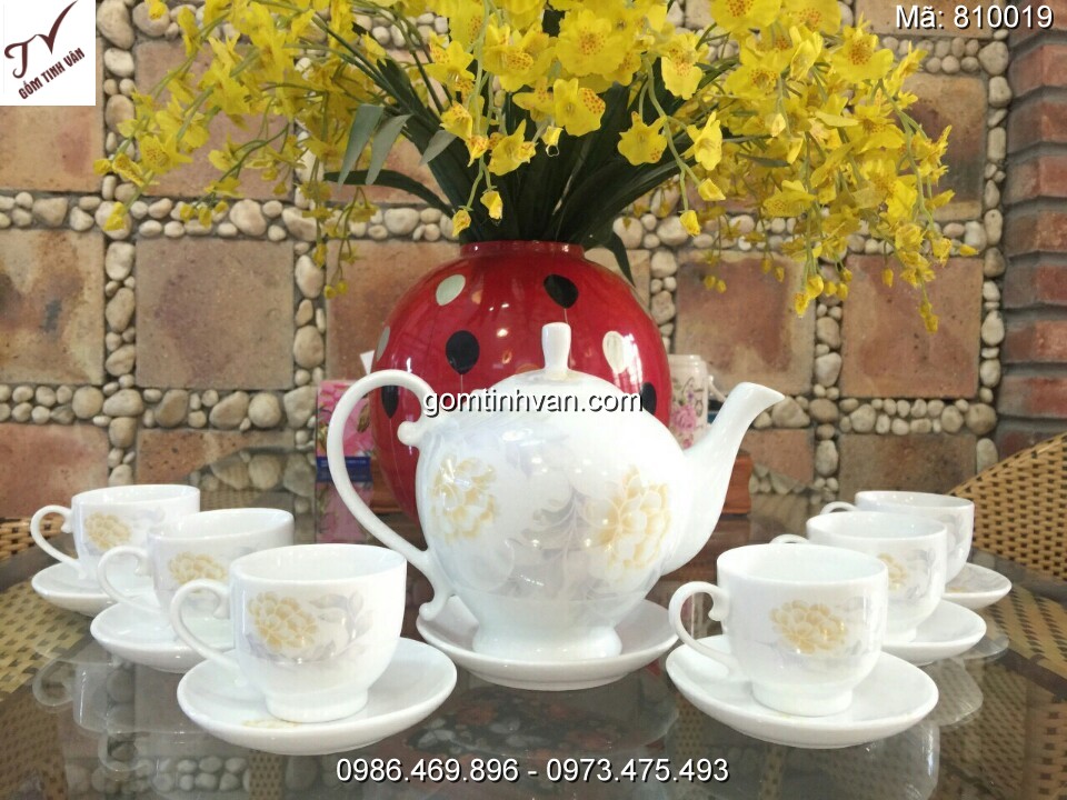 Ấm chén in logo gốm sứ bát tràng - 810019