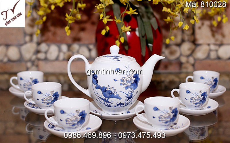 Ấm chén in logo gốm sứ bát tràng - 810028