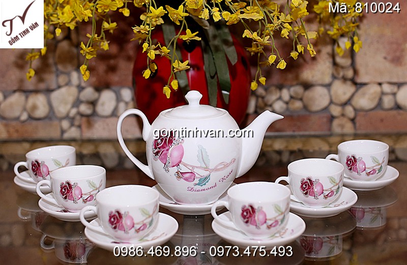 Ấm chén in logo gốm sứ bát tràng - 810024