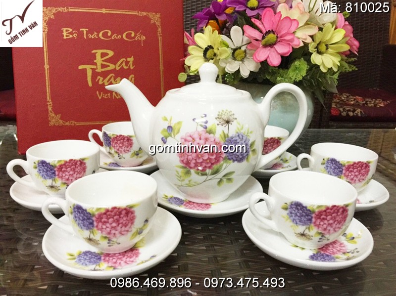 Ấm chén in logo gốm sứ bát tràng - 810025