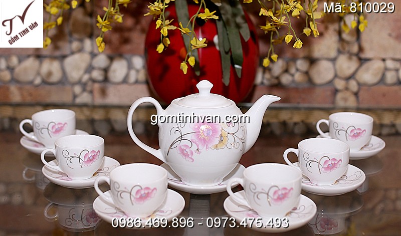 Ấm chén in logo gốm sứ bát tràng - 810029