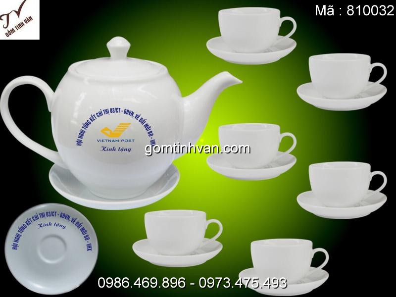Ấm chén in logo gốm sứ bát tràng - 810032