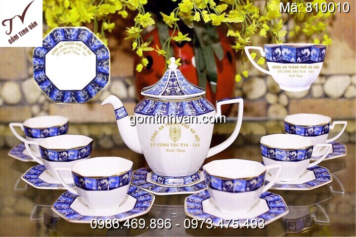 Ấm chén in logo gốm sứ bát tràng - 810010