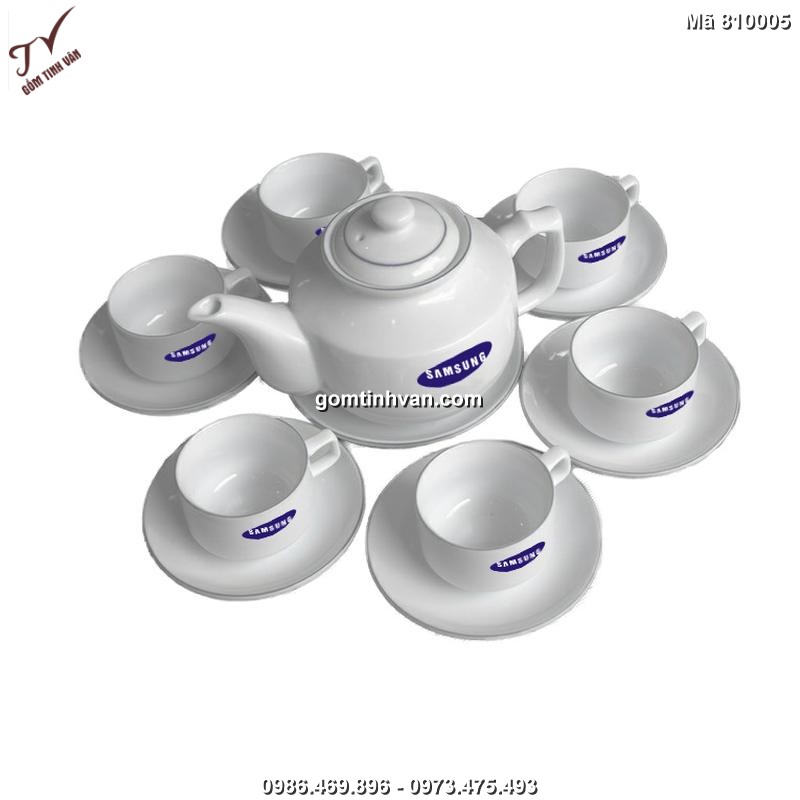 Ấm chén in logo gốm sứ bát tràng - 810005