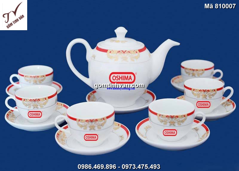 Ấm chén in logo gốm sứ bát tràng - 810007