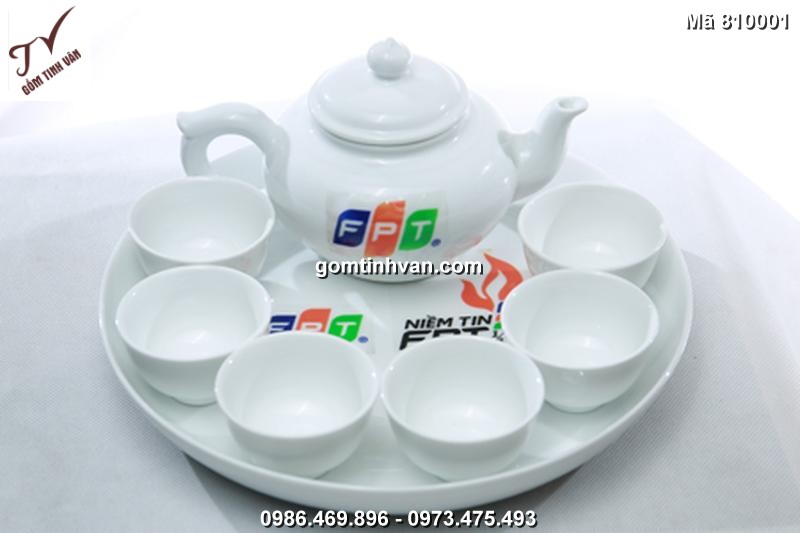 Ấm chén in logo gốm sứ bát tràng - 810001